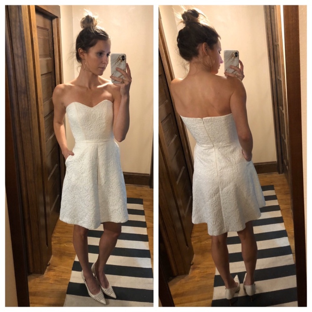 Hunter Bell White Strapless Dress